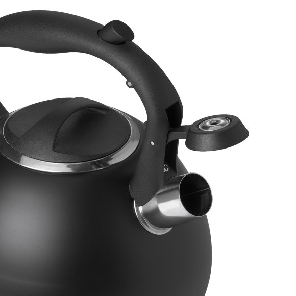 MG HOME | BLACK Czajnik tradycyjny z gwizdkiem 3 l / stal nierdzewna