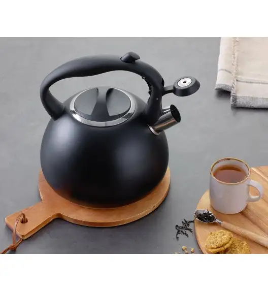 MG HOME | BLACK Czajnik tradycyjny z gwizdkiem 3 l / stal nierdzewna