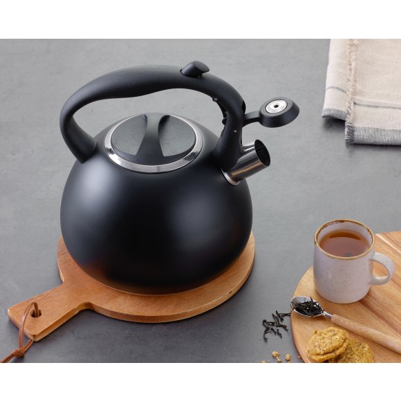 MG HOME | BLACK Czajnik tradycyjny z gwizdkiem 3 l / stal nierdzewna