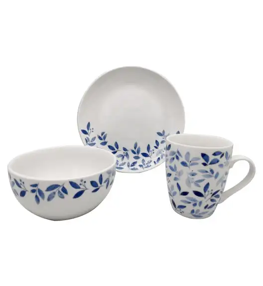 MG HOME | LIŚCIE ZESTAW SERWIS OBIADOWO KAWOWY Z PORCELANY 30 EL  MIX