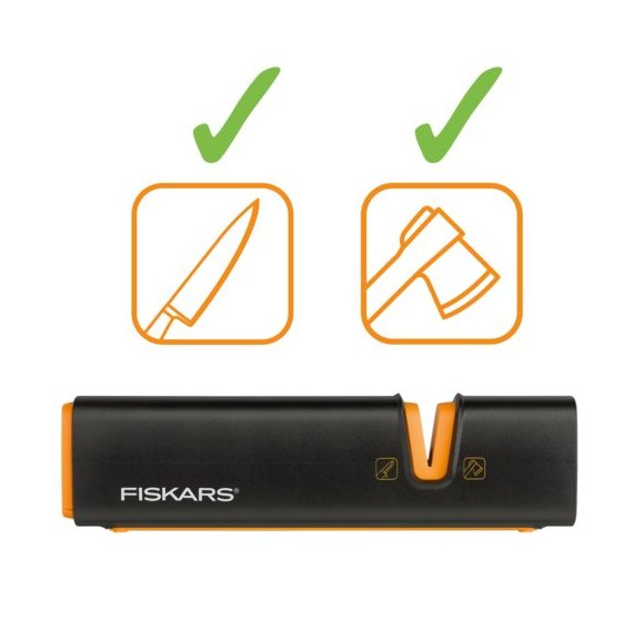 FISKARS FUNCTIONAL FORM Komplet 5 noży kuchennych w bloku drewnianym + Ostrzałka Edge