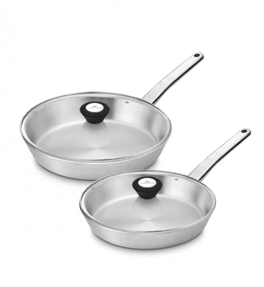 GERLACH AMBIENTE Komplet Garnki z pokrywkami 10 el + 2 patelnie PRESTIGE + pok Tadar / stal nierdzewna / indukcja