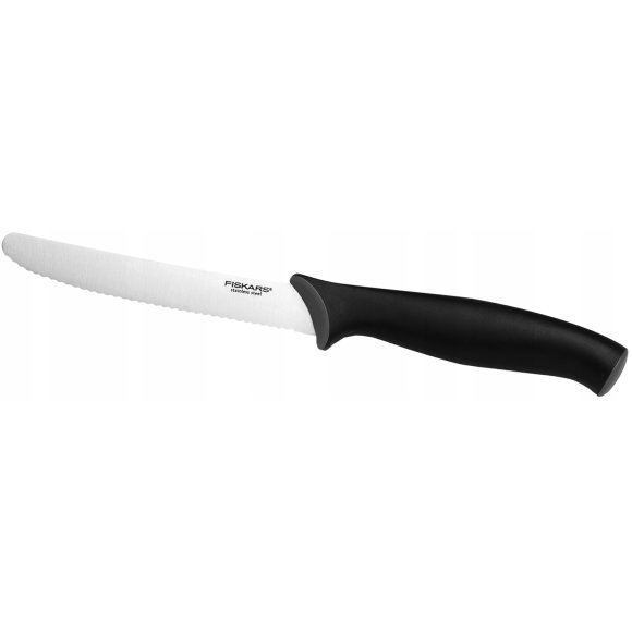FISKARS CONTROL 1073023 Zestaw 5 noży kuchennych w czarnym bloku + Ostrzałka Essential