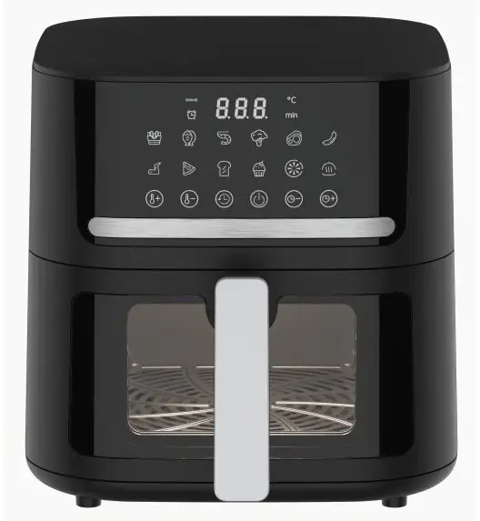 MG HOME Frytownica beztłuszczowa z okienkiem 6,5 l air fryer / 1600 W / 12 programów
