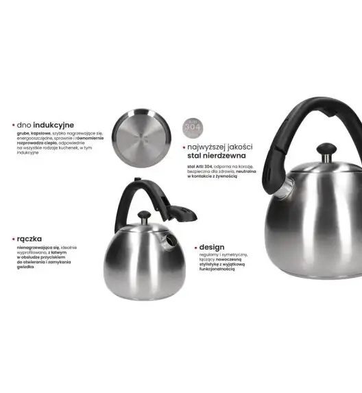 WYPRZEDAŻ! ZWIEGER VISIONARY Czajnik 3 l / srebrny / stal nierdzewna / LEKKIE RYSY I WGNIECENIA