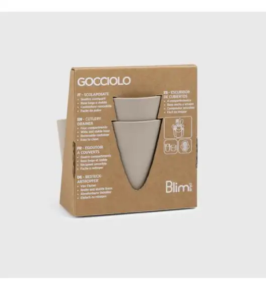WYPRZEDAŻ! BLIM PLUS Pojemnik na sztućce z przegrodami / brązowy