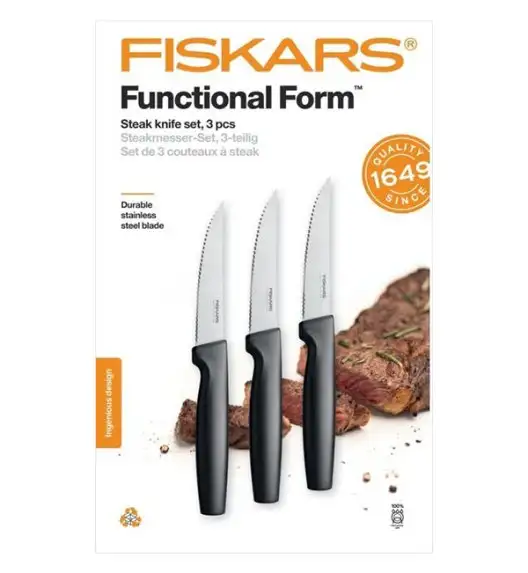 FISKARS FUNCTIONAL FORM 1057556+1057564 Komplet 6 noży kuchennych (3+3) w pudełku / stal nierdzewna