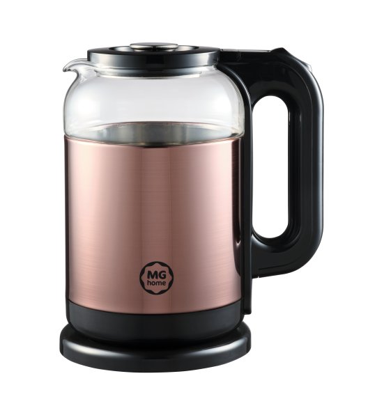 MG HOME | CZAJNIK ELEKTRYCZNY 1,7 L STALOWO-SZKLANY MIEDZIANY