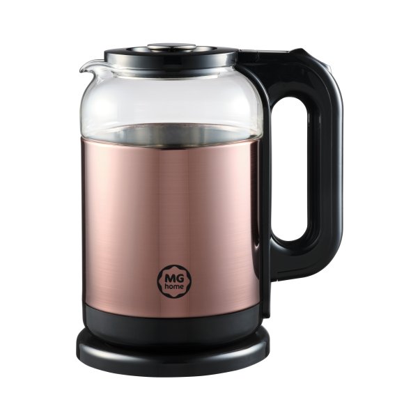 MG HOME | CZAJNIK ELEKTRYCZNY 1,7 L STALOWO-SZKLANY MIEDZIANY