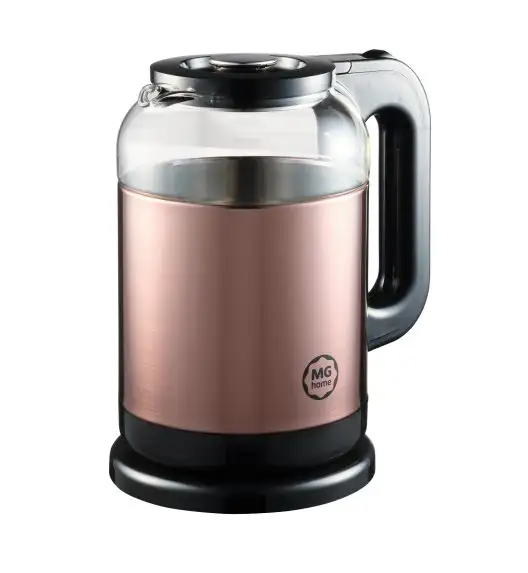 MG HOME | CZAJNIK ELEKTRYCZNY 1,7 L STALOWO-SZKLANY MIEDZIANY
