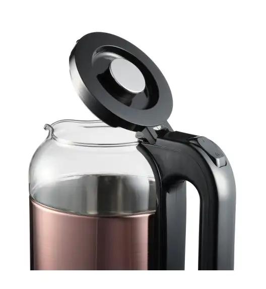 MG HOME | CZAJNIK ELEKTRYCZNY 1,7 L STALOWO-SZKLANY MIEDZIANY