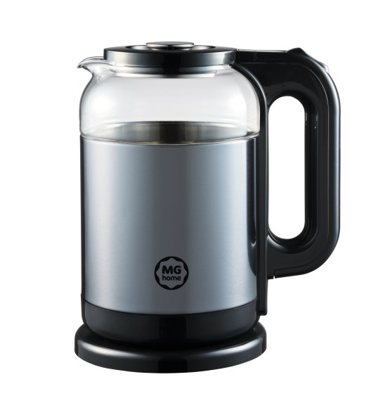MG HOME | CZAJNIK ELEKTRYCZNY 1,7 L STALOWO-SZKLANY SZARY
