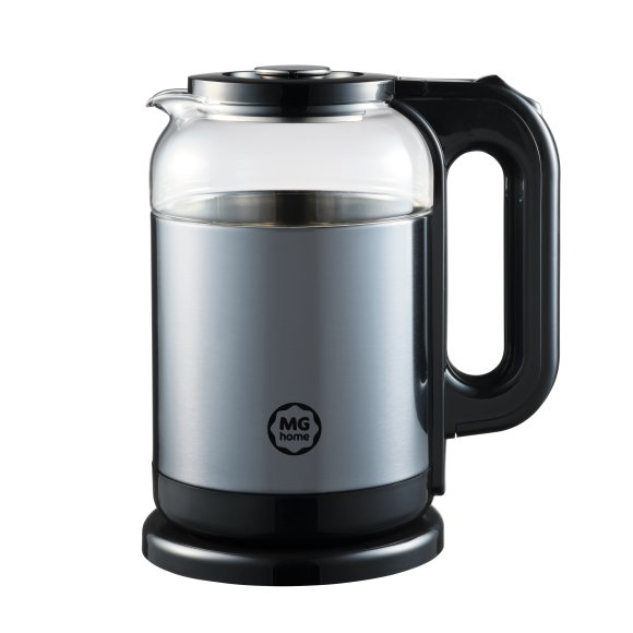 MG HOME | CZAJNIK ELEKTRYCZNY 1,7 L STALOWO-SZKLANY SZARY