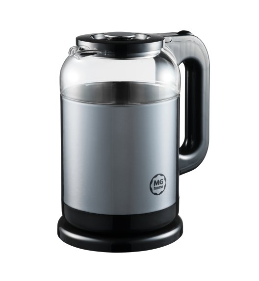 MG HOME | CZAJNIK ELEKTRYCZNY 1,7 L STALOWO-SZKLANY SZARY