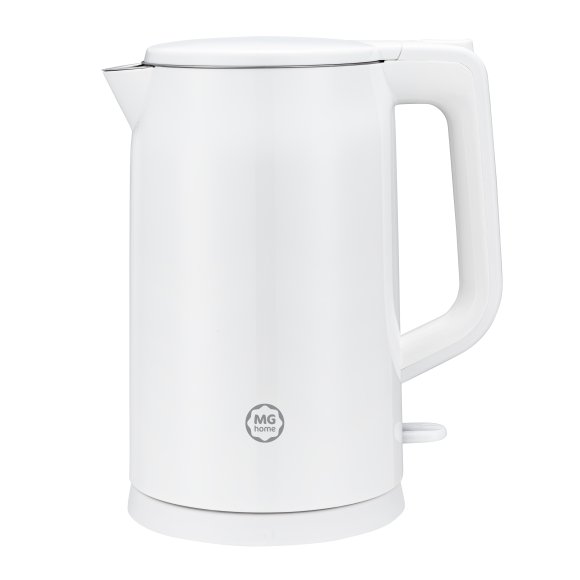 MG HOME | CZAJNIK ELEKTRYCZNY 1,7 L Z PODWÓJNĄ OBUDOWĄ BIAŁY