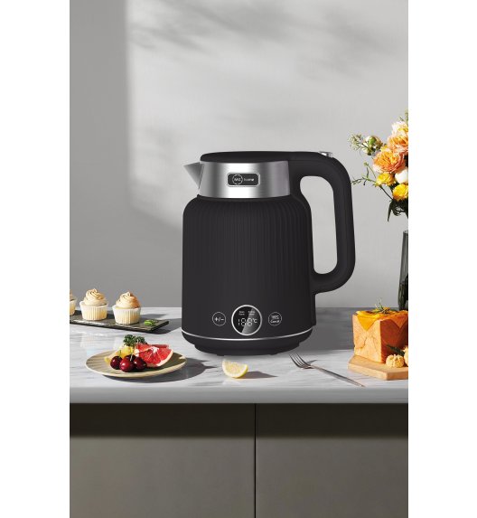 MG HOME | CZAJNIK ELEKTRYCZNY 1,5 L Z PODWÓJNĄ OBUDOWĄ Z REGULACJĄ TEMPERATURY (CZARNY)