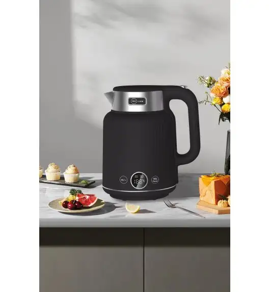 MG HOME | CZAJNIK ELEKTRYCZNY 1,5 L Z PODWÓJNĄ OBUDOWĄ Z REGULACJĄ TEMPERATURY (CZARNY)