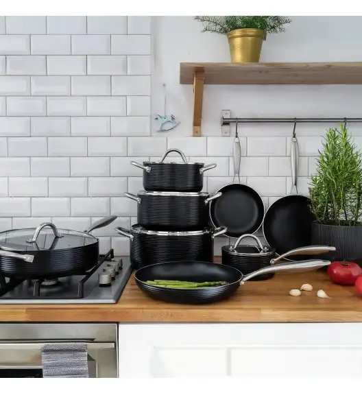 AMBITION | RIBS PATELNIA 24 CM Indukcja Powłoka non-stick Qualum Basic