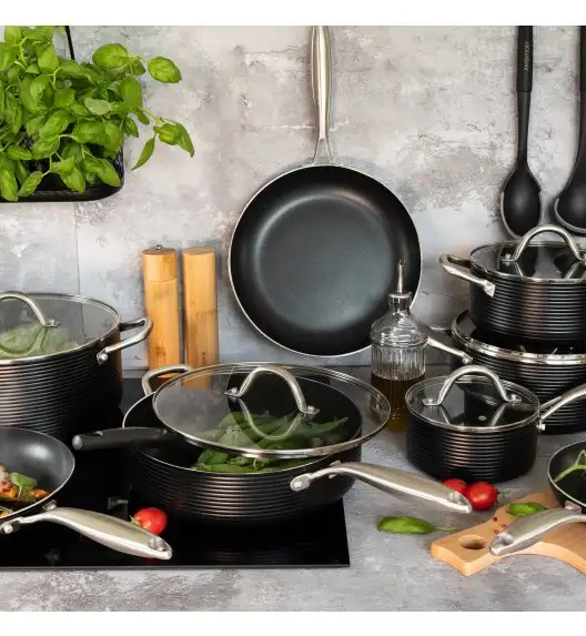 AMBITION | RIBS PATELNIA 24 CM Indukcja Powłoka non-stick Qualum Basic