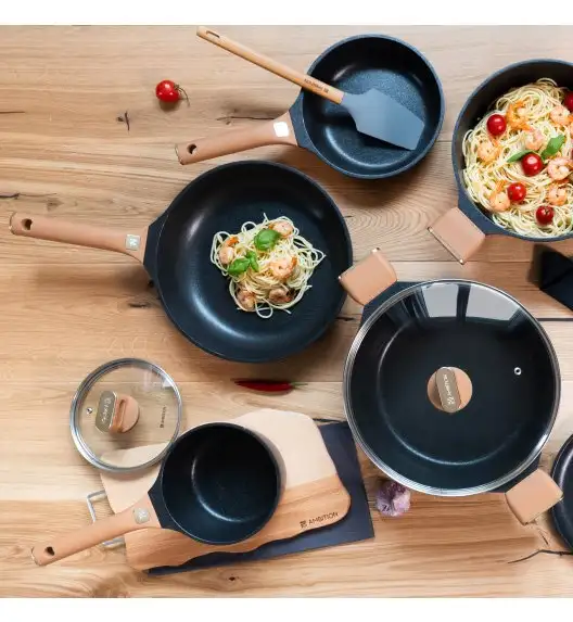 AMBITION | CAMEL RONDEL 1,4 L Pokrywka 16 CM Indukcja powłoka Qualum Basic Stone non-stick