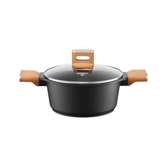 AMBITION | CAMEL GARNEK  2,4 L Pokrywka 20 CM Indukcja powłoka Qualum Basic Stone non-stick