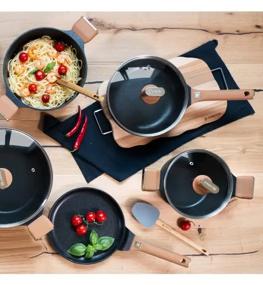 AMBITION | CAMEL GARNEK  2,4 L Pokrywka 20 CM Indukcja powłoka Qualum Basic Stone non-stick