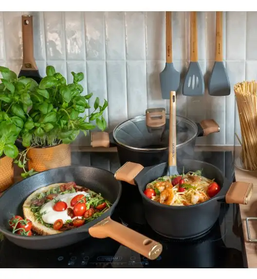 AMBITION | CAMEL GARNEK 4,2 L Pokrywka 24 CM Indukcja powłoka Qualum Basic Stone non-stick