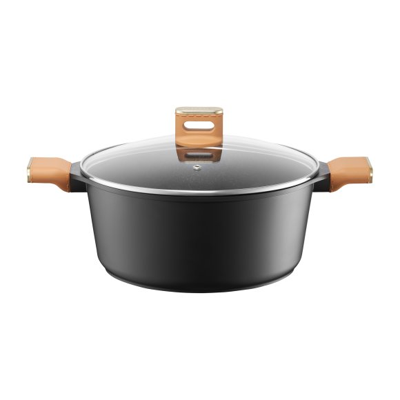 AMBITION | CAMEL GARNEK 6,4 L Pokrywka 28 CM Indukcja powłoka Qualum Basic Stone non-stick