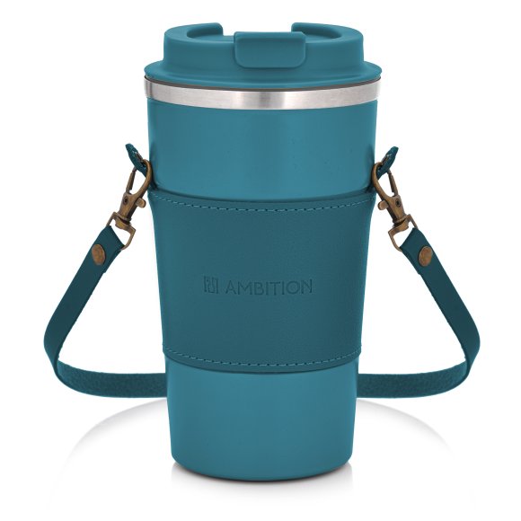 AMBITION | CAMEL KUBEK TERMICZNY 500 ML Z PASKIEM NIEBIESKI