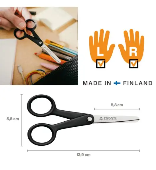 FISKARS FUNCTIONAL FORM Nożyczki dla hobbystów 13 cm / szkolne / biurowe / uniwersalne