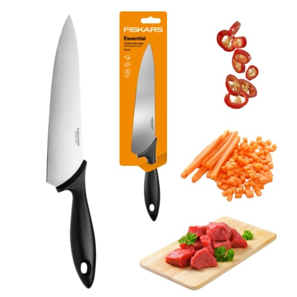 FISKARS ESSENTIAL 1065565 Nóż szefa kuchni 21 cm / stal nierdzewna 