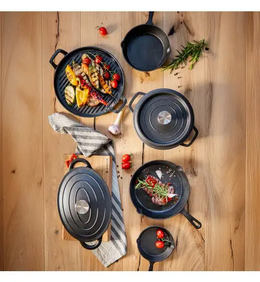 AMBITION | IRON GARNEK ŻELIWNY 24 CM Z POKRYWĄ 3,5 L