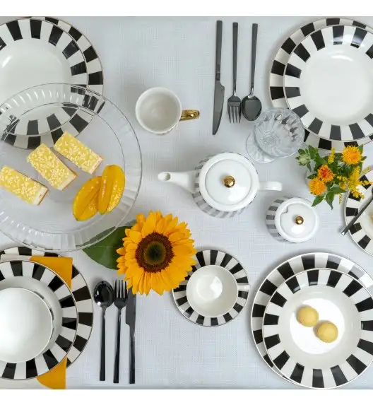 AMBITION | RIBS KPL SERWIS KAWA 12 EL 6 OS / porcelana