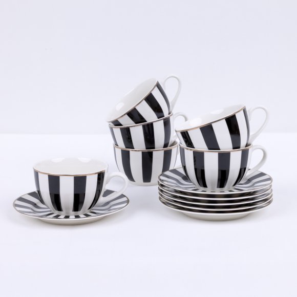 AMBITION | RIBS KPL SERWIS KAWA 12 EL 6 OS / porcelana