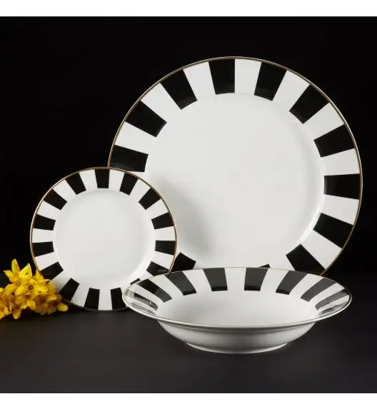 AMBITION | RIBS TALERZ DESEROWY 19 CM / porcelana