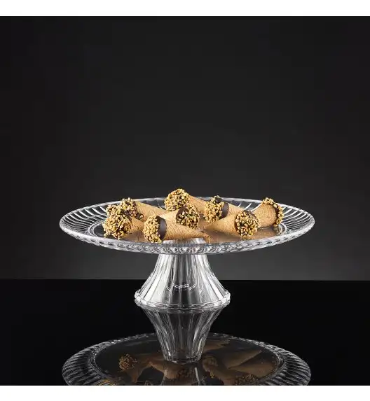 AMBITION | RIBS PATERA SZKLANA 31 CM NA NÓŻCE