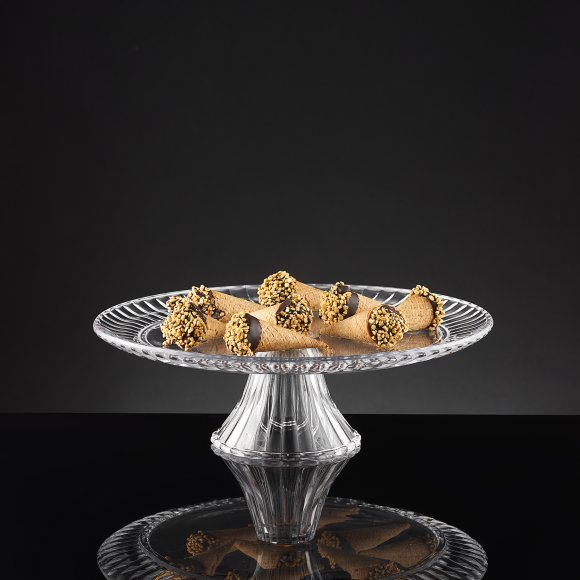 AMBITION | RIBS PATERA SZKLANA 31 CM NA NÓŻCE