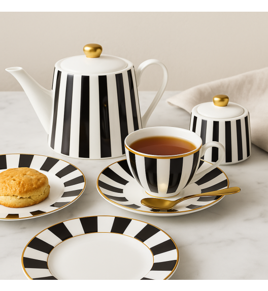 AMBITION | RIBS DZBANEK 1,1 L Z POKRYWKĄ / porcelana