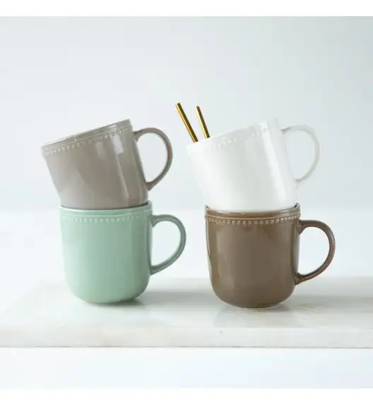 AMBITION | PERLINE KUBEK 380 ML SZARY / porcelana