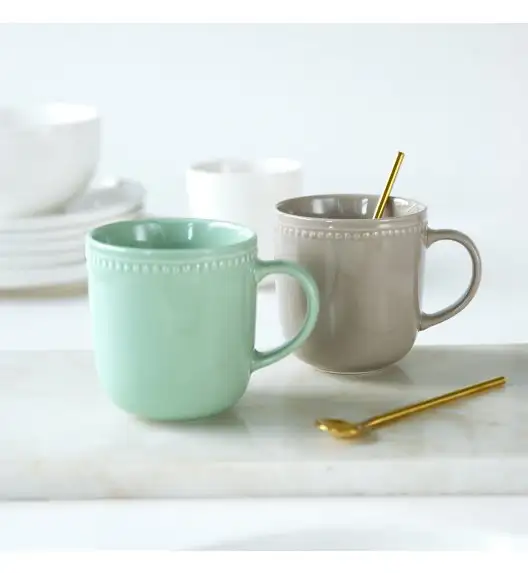 AMBITION | PERLINE KUBEK 380 ML SZARY / porcelana