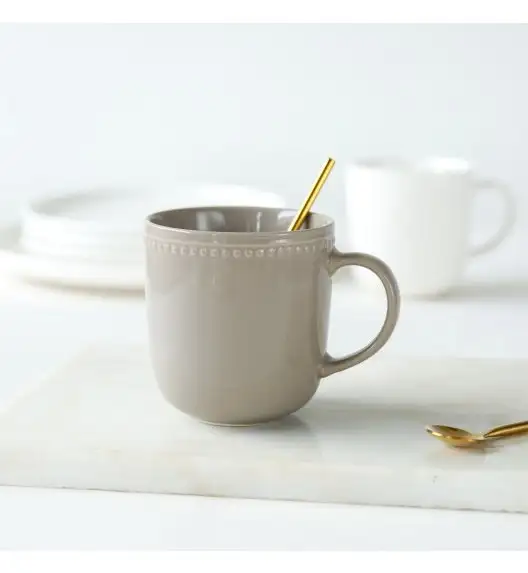 AMBITION | PERLINE KUBEK 380 ML SZARY / porcelana