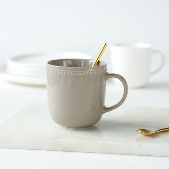 AMBITION | PERLINE KUBEK 380 ML SZARY / porcelana