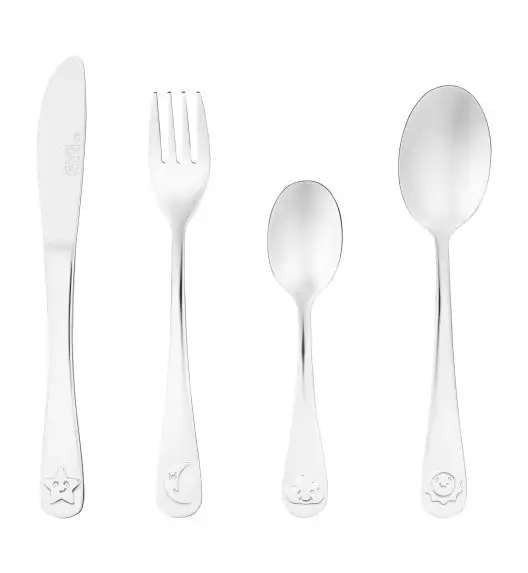 AMBITION JUNIOR SKY Komplet 4 sztućców dla dzieci / niebo / stal nierdzewna