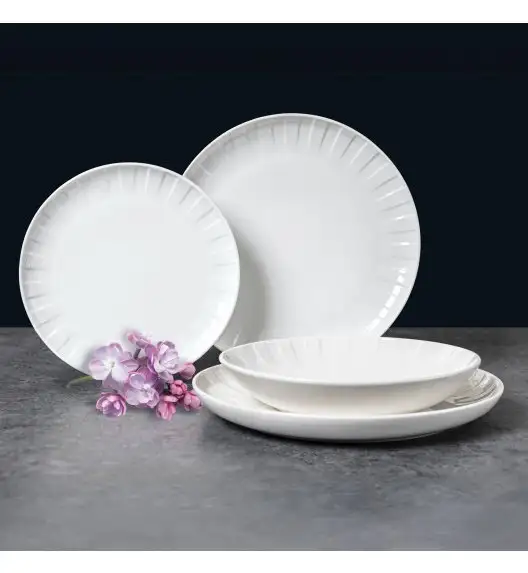 AMBITION | LIGNE TALERZ 30 CM BIAŁY / porcelana