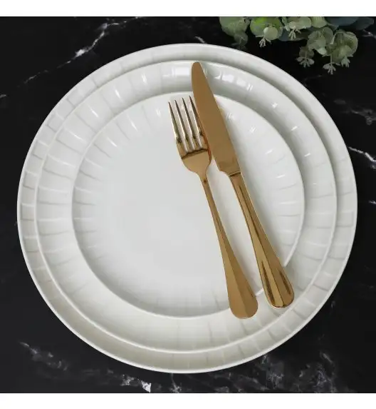 AMBITION | LIGNE TALERZ 30 CM BIAŁY / porcelana