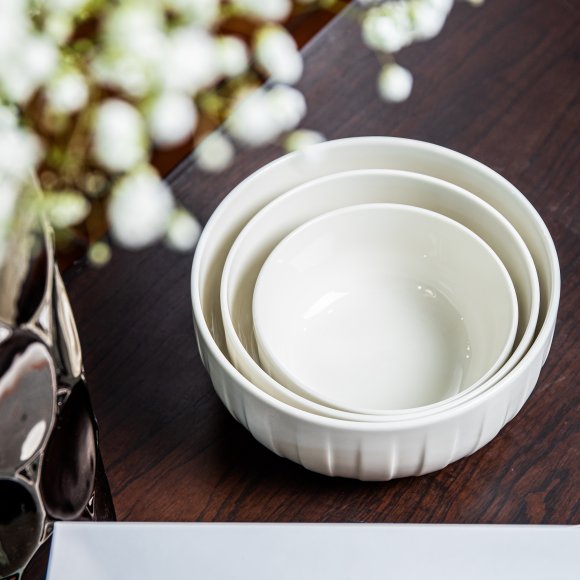 AMBITION | LIGNE SALATERKA 17 CM BIALŁY / porcelana