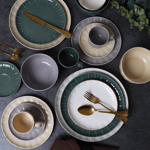 AMBITION | LIGNE TALERZ 30 CM SZARY / porcelana