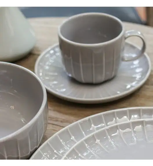 AMBITION | LIGNE SALATERKA 17 CM SZARY / porcelana