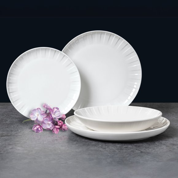 AMBITION | LIGNE TALERZ OBIAD 26 CM BIAŁY / porcelana