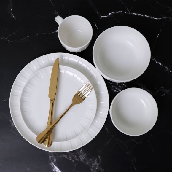 AMBITION | LIGNE TALERZ OBIAD 26 CM BIAŁY / porcelana